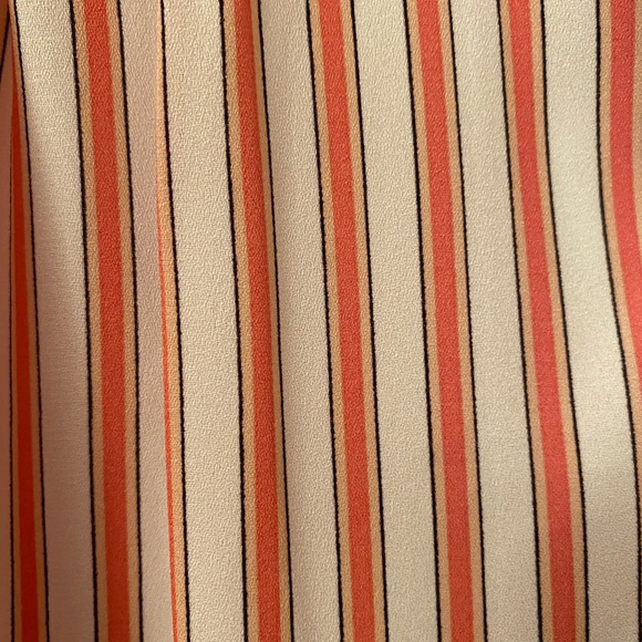 NWOT Salmon/white/black/tan stripe Liz Claiborne XXL blouse - Picture 3 of 5